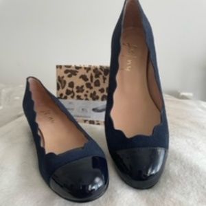 French Sole NY Miles Navy/Patent 5.5M